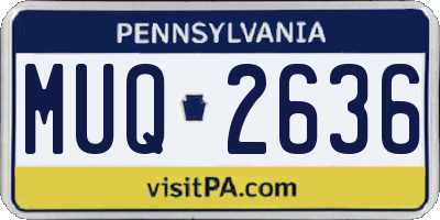 PA license plate MUQ2636