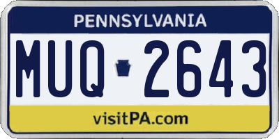 PA license plate MUQ2643