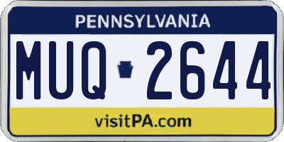 PA license plate MUQ2644
