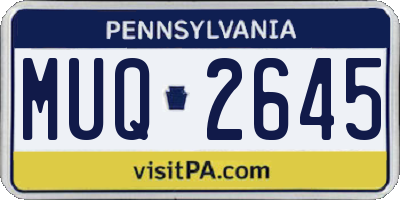 PA license plate MUQ2645