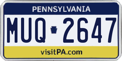 PA license plate MUQ2647