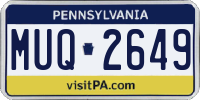 PA license plate MUQ2649