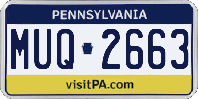 PA license plate MUQ2663