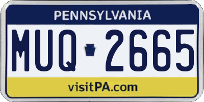 PA license plate MUQ2665