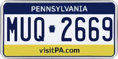 PA license plate MUQ2669
