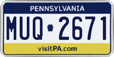 PA license plate MUQ2671