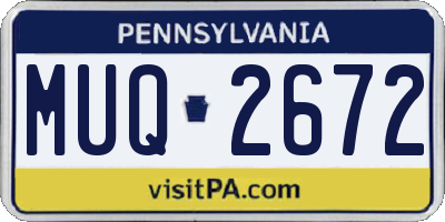 PA license plate MUQ2672