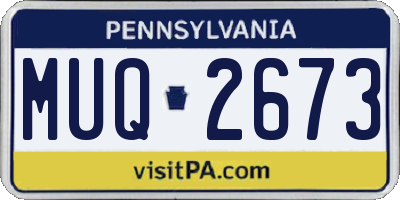 PA license plate MUQ2673