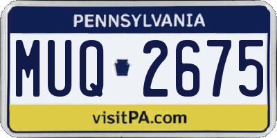 PA license plate MUQ2675