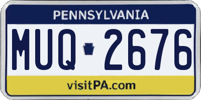 PA license plate MUQ2676
