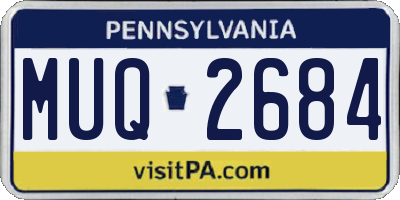 PA license plate MUQ2684