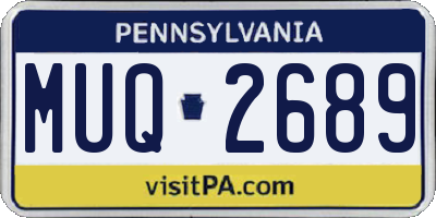 PA license plate MUQ2689