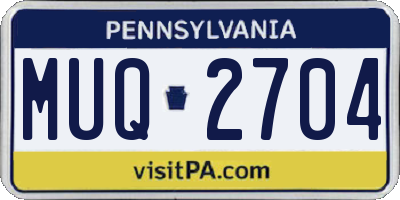 PA license plate MUQ2704