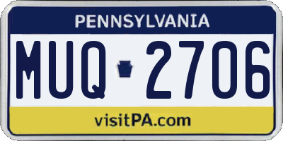 PA license plate MUQ2706
