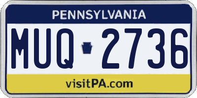 PA license plate MUQ2736
