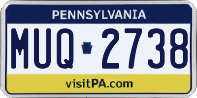 PA license plate MUQ2738