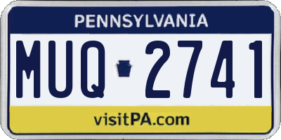 PA license plate MUQ2741