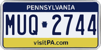 PA license plate MUQ2744