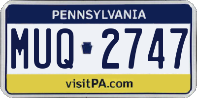PA license plate MUQ2747