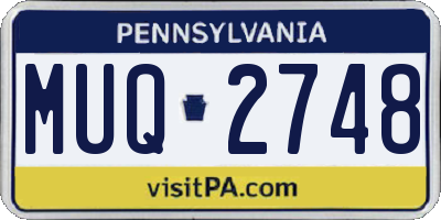 PA license plate MUQ2748