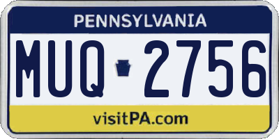 PA license plate MUQ2756