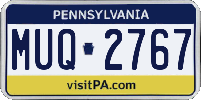PA license plate MUQ2767