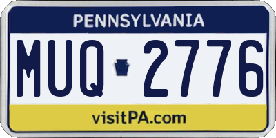 PA license plate MUQ2776