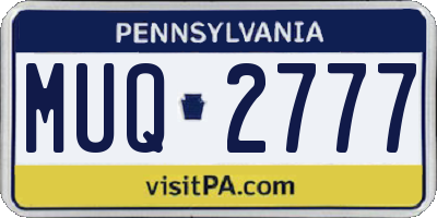 PA license plate MUQ2777