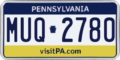 PA license plate MUQ2780