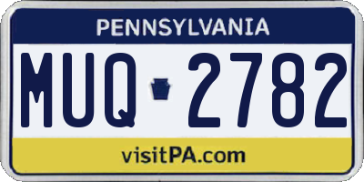 PA license plate MUQ2782