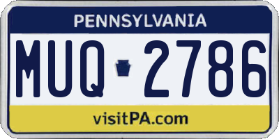 PA license plate MUQ2786