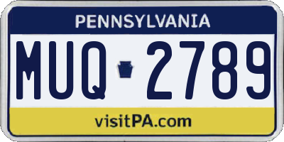 PA license plate MUQ2789