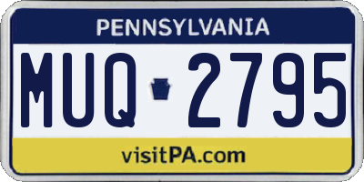 PA license plate MUQ2795