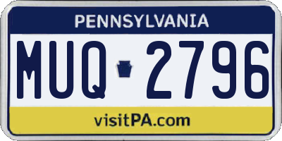 PA license plate MUQ2796