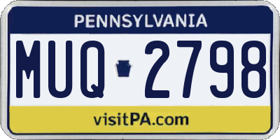 PA license plate MUQ2798