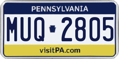 PA license plate MUQ2805