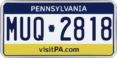 PA license plate MUQ2818