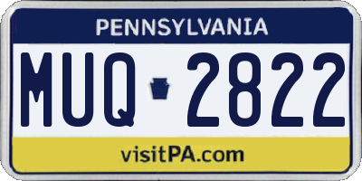 PA license plate MUQ2822