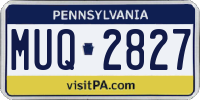 PA license plate MUQ2827