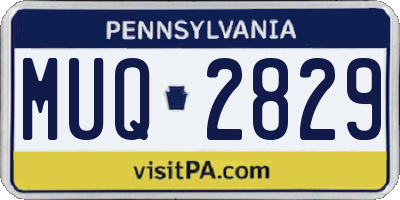 PA license plate MUQ2829