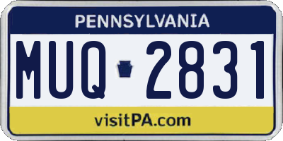 PA license plate MUQ2831