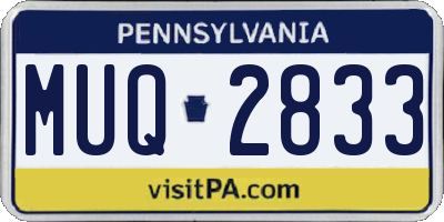 PA license plate MUQ2833