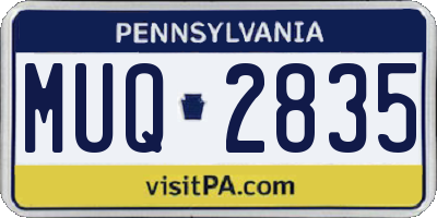 PA license plate MUQ2835