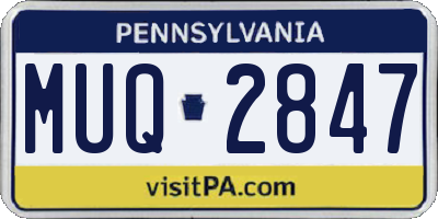 PA license plate MUQ2847
