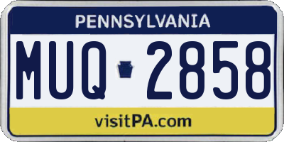 PA license plate MUQ2858