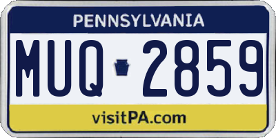 PA license plate MUQ2859
