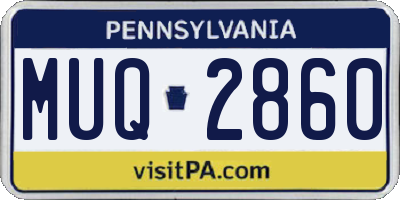 PA license plate MUQ2860