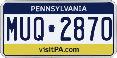 PA license plate MUQ2870