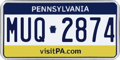 PA license plate MUQ2874