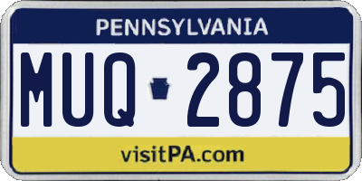 PA license plate MUQ2875